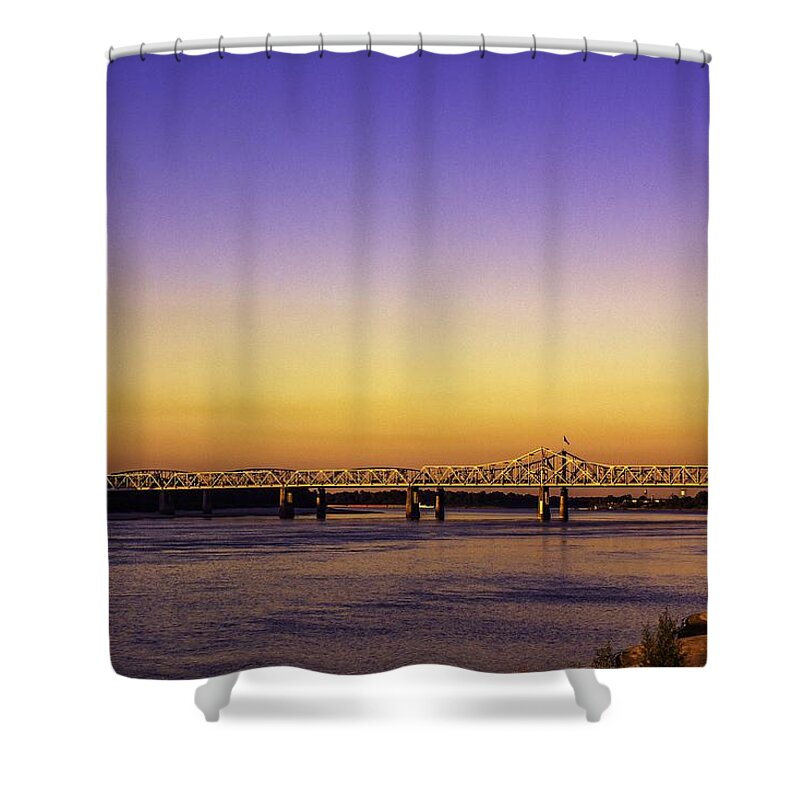 Mississippi River Shower Curtain featuring the photograph Crossing the Mississippi by Barry Jones