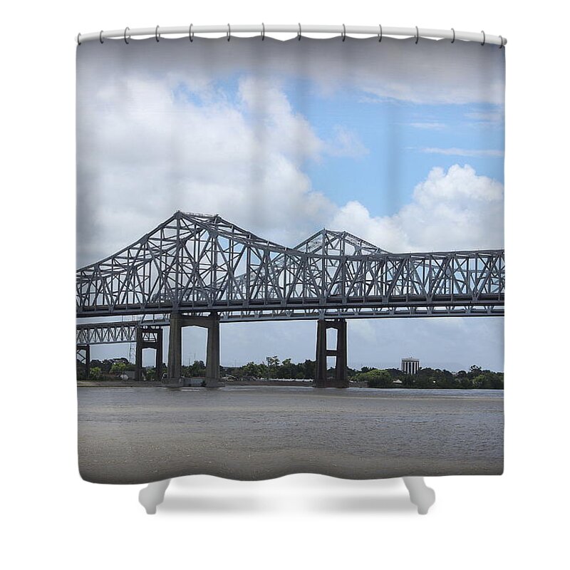 Crossing The Mississippi River Shower Curtain featuring the photograph Crossing the Mississippi River by Beth Vincent