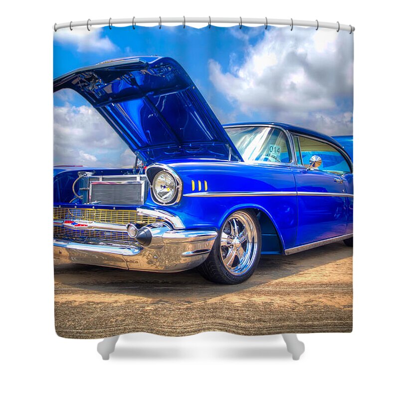 Auto Shower Curtain featuring the photograph Cruisin' in Blue by Tim Stanley