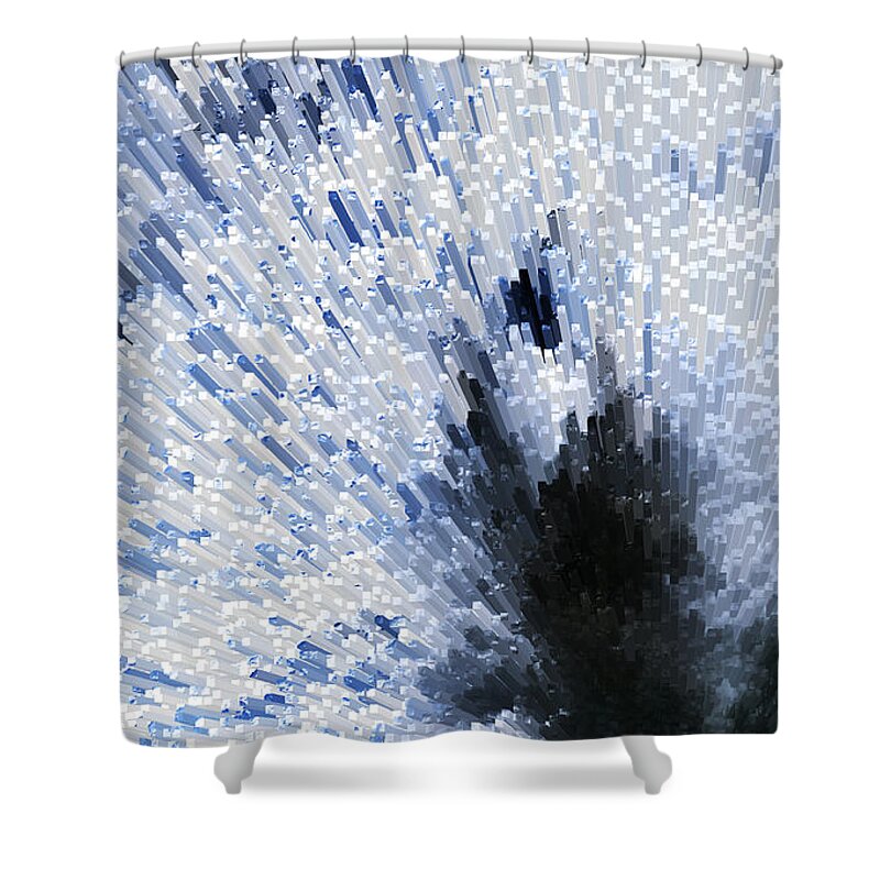 Black And White Shower Curtain featuring the painting Crystal Star - Black And White Abstract Art by Sharon Cummings by Sharon Cummings