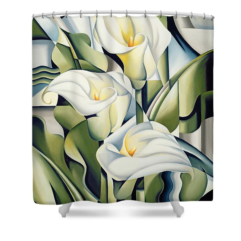 Cubist lilies Shower Curtain for Sale by Catherine Abel