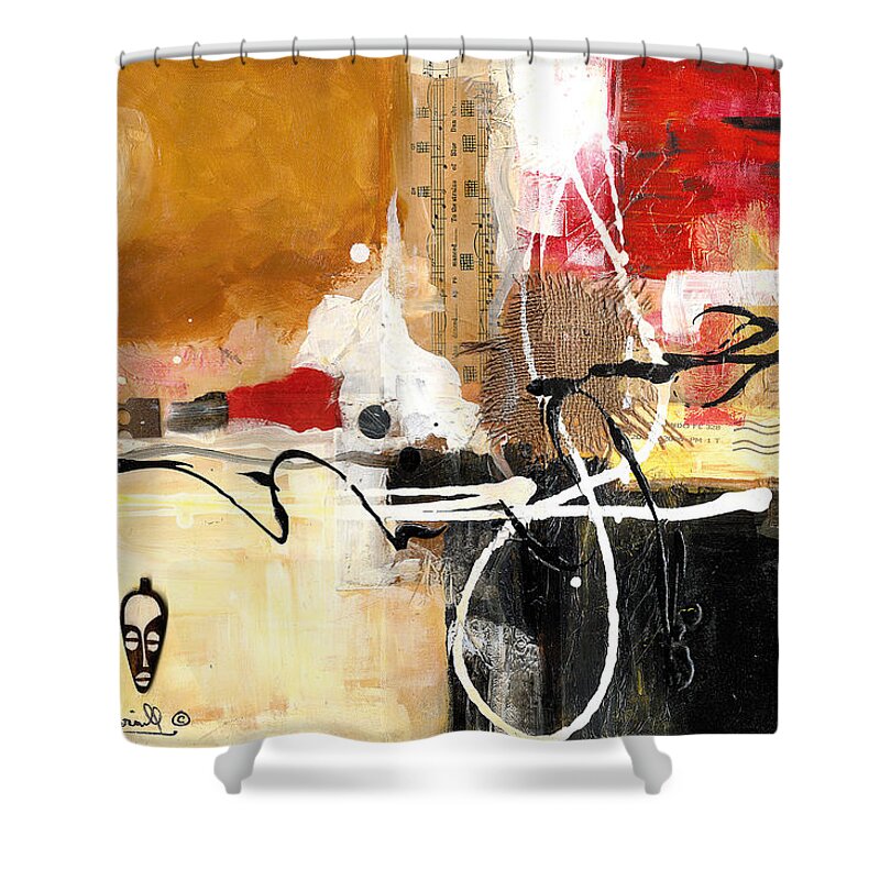 Everett Spruill Shower Curtain featuring the painting Cultural Abstractions - Hattie McDaniels by Everett Spruill