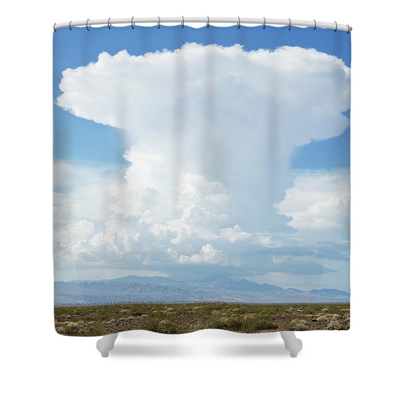 Grass Shower Curtain featuring the photograph Cumulus Nimbus Cloud, Mojave Desert by Nine Ok