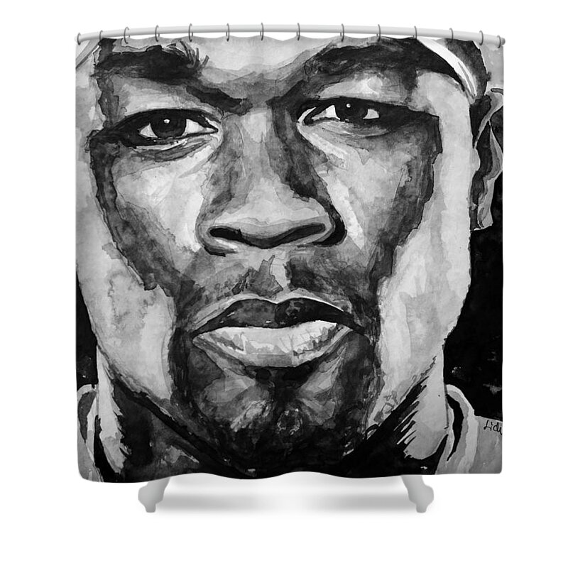 50 Cent Shower Curtain featuring the painting Curtis by Laur Iduc