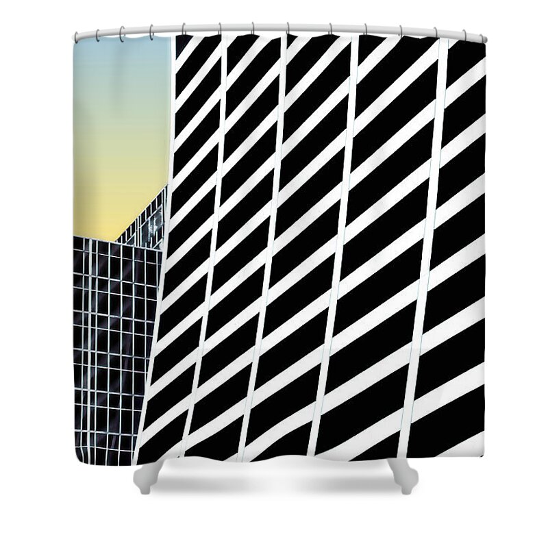 Architecture Shower Curtain featuring the photograph Curvature on 42nd Street by Linda Parker