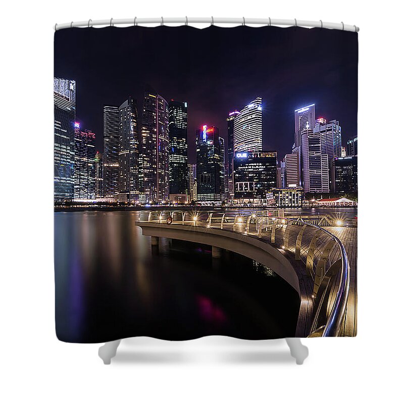 Tranquility Shower Curtain featuring the photograph Curvy Night by Tia Photography