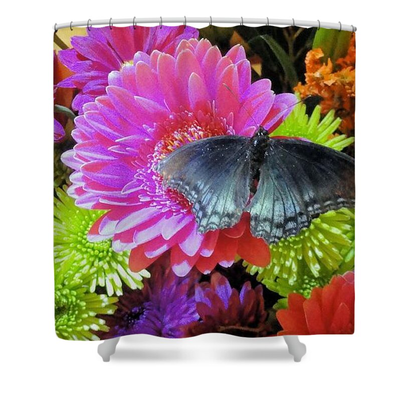 Flowers Shower Curtain featuring the photograph Cut Flowers for a Special Birthday by Janette Boyd