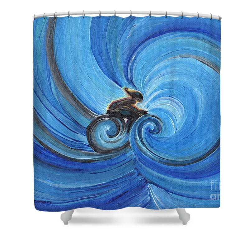 First Star Art Shower Curtain featuring the painting Cycle by jrr by First Star Art