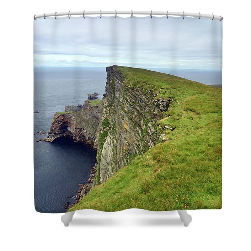 Scenics Shower Curtain featuring the photograph Da Est Hoevdi Natural Arch by Michele D'amico Supersky77