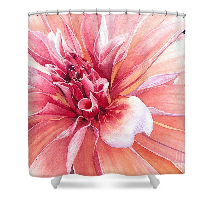 Flowers Shower Curtain featuring the painting Dahlia Dazzler by Barbara Jewell