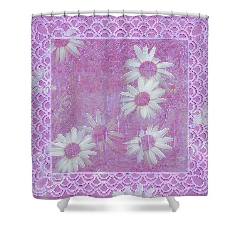 Daisy Shower Curtain featuring the photograph Daisies And Paper Lace by Sandra Foster
