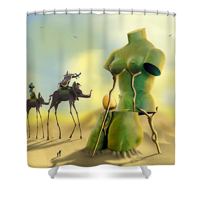 Surrealism Shower Curtain featuring the photograph Dali on the Move by Mike McGlothlen