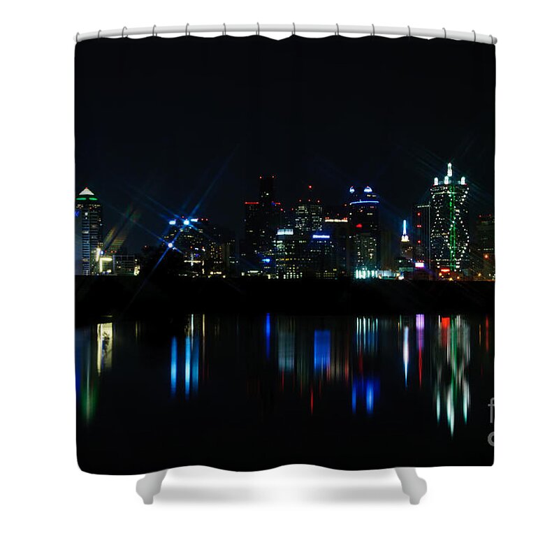 Dallas Shower Curtain featuring the photograph Dallas Reflections by Charles Dobbs