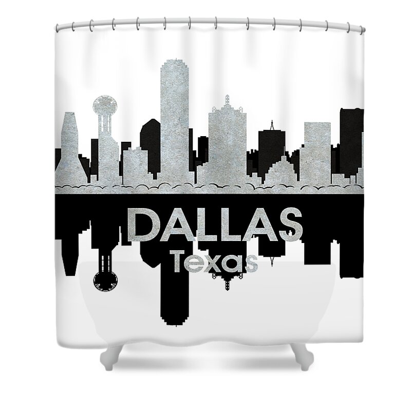 Dallas Shower Curtain featuring the mixed media Dallas TX 4 by Angelina Tamez