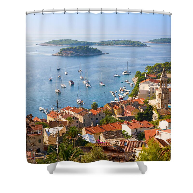 Hvar Shower Curtain featuring the photograph Dalmatian coast by Alexey Stiop