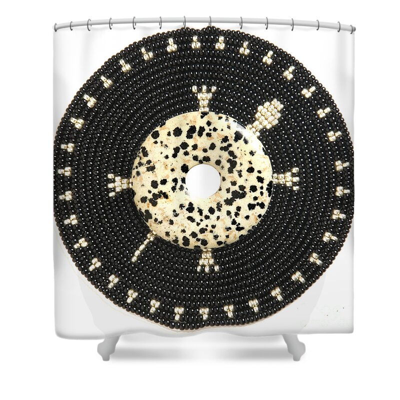 Glass Beads Shower Curtain featuring the digital art Dalmation by Douglas Limon