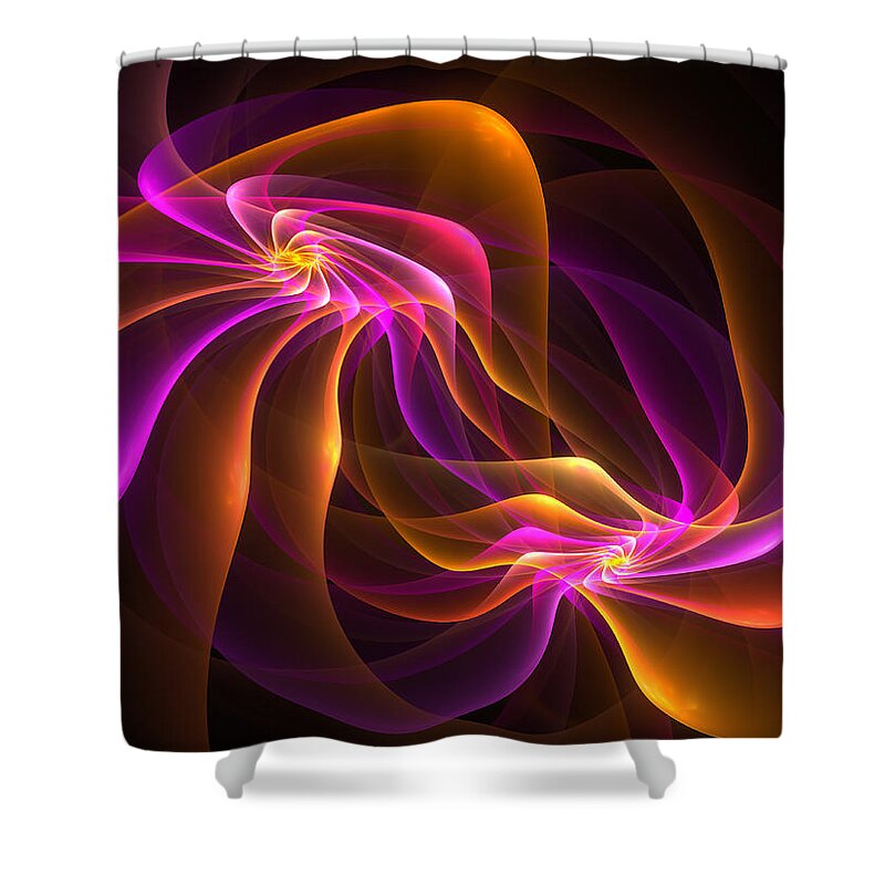 Abstract Shower Curtain featuring the digital art Dance with me by Gabiw Art