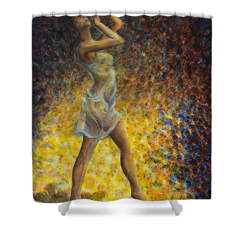 Dancer Shower Curtain featuring the painting Dancer 07 by Nik Helbig