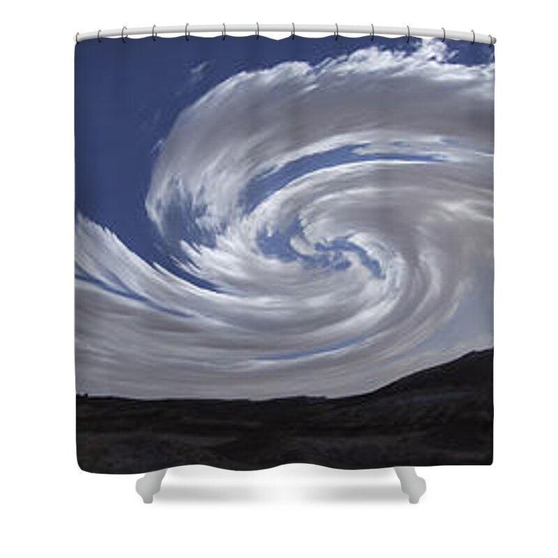 Cloud Formations Shower Curtain featuring the photograph Dancing Clouds 1 Panoramic by Mike McGlothlen