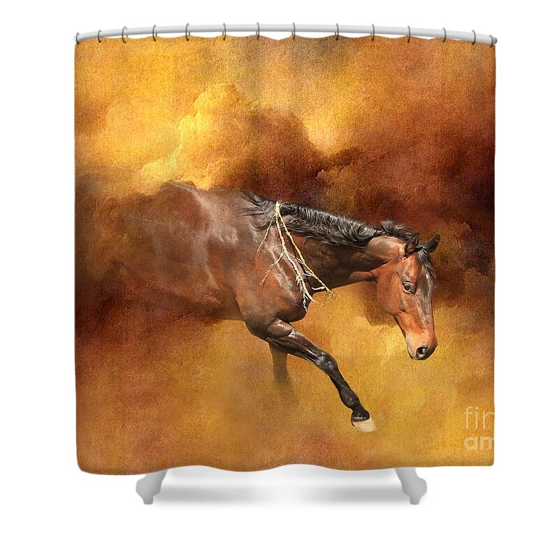Horse Shower Curtain featuring the digital art Dancing Free II by Michelle Twohig