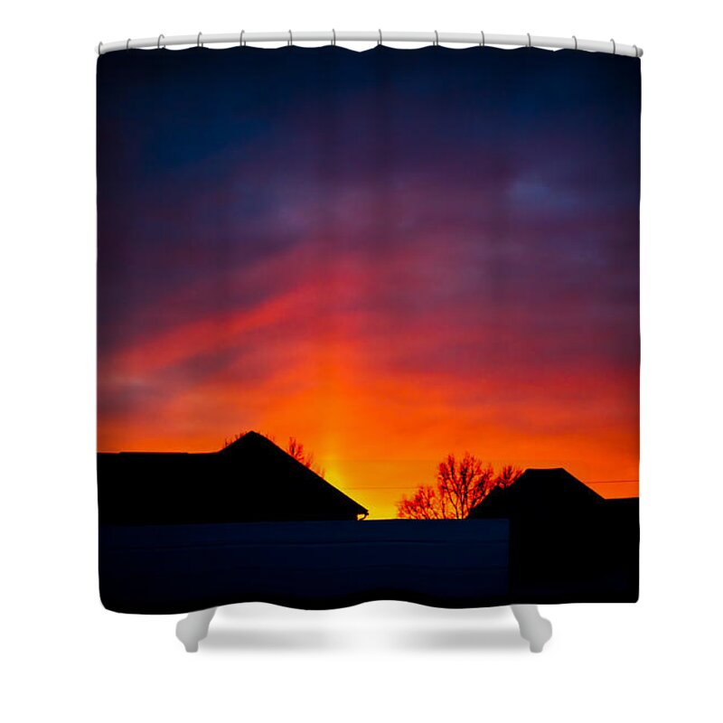 Sunset Shower Curtain featuring the photograph Dark Sunset by Jonny D