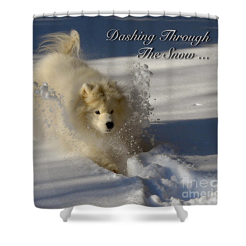 Snow Shower Curtain featuring the photograph Dashing Through The Snow by Lois Bryan