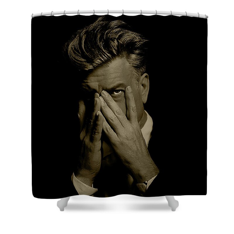 Actor Shower Curtain featuring the photograph David Lynch Hands by YoPedro