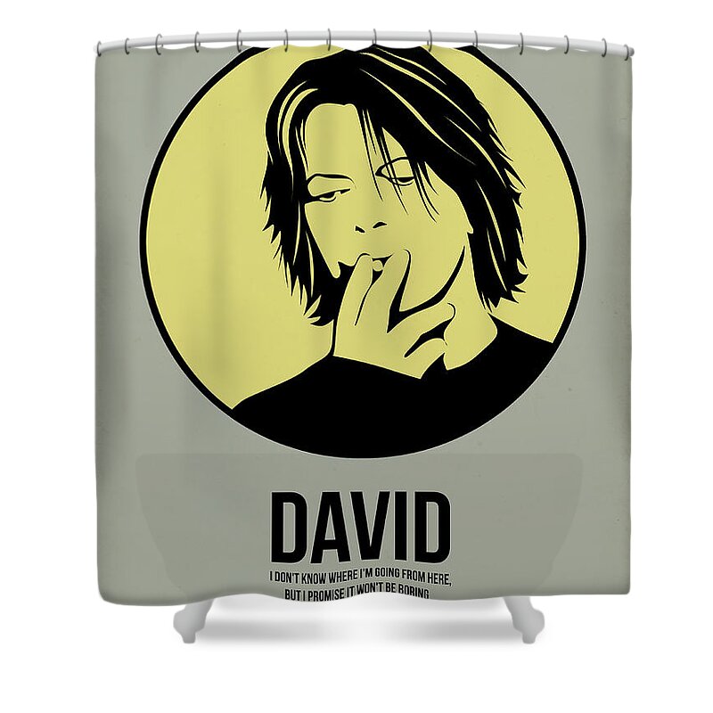 Music Shower Curtain featuring the digital art David Poster 4 by Naxart Studio