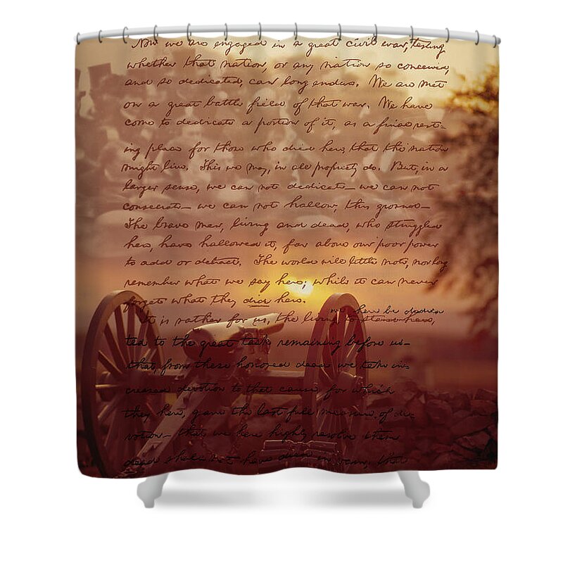 Photography Shower Curtain featuring the painting Dawn At Gettysburg by Gary Grayson