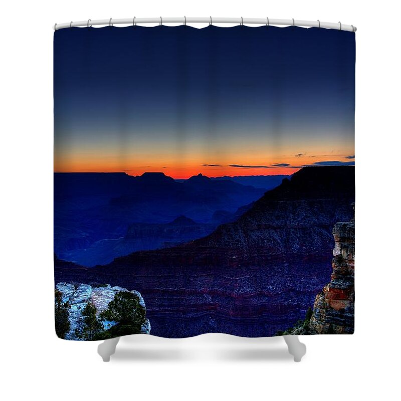 Grand Canyon Shower Curtain featuring the photograph Dawn is Breaking by Dave Files