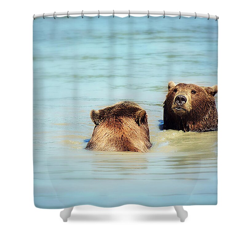 Bear Shower Curtain featuring the photograph Day at the Spa by Melanie Lankford Photography