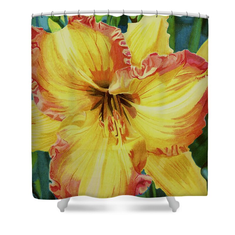 Lily Shower Curtain featuring the drawing Day Lily by Cory Still