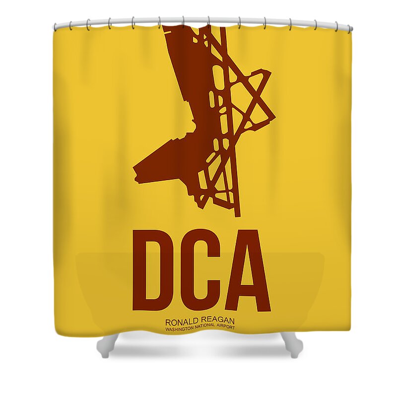 Washington Shower Curtain featuring the digital art DCA Washington Airport Poster 3 by Naxart Studio