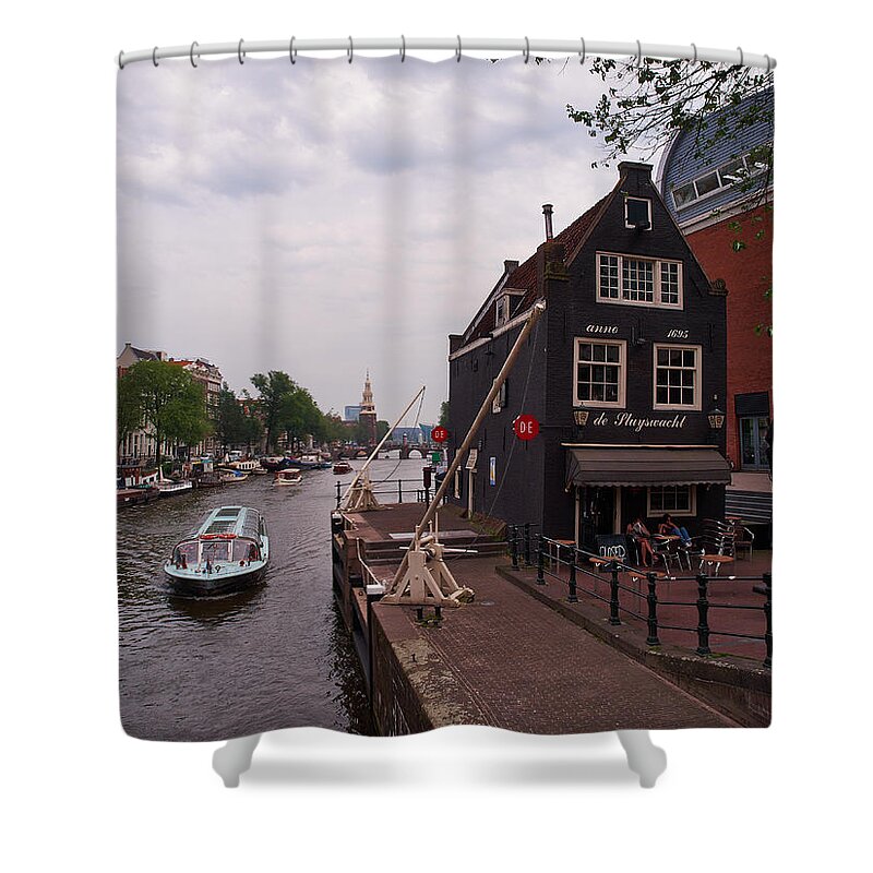 Alankomaat Shower Curtain featuring the photograph de Sluyswacht Amsterdam by Jouko Lehto
