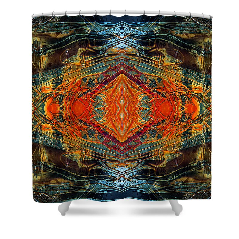 Surrealism Shower Curtain featuring the digital art Decalcomaniac Intersection 2 by Otto Rapp
