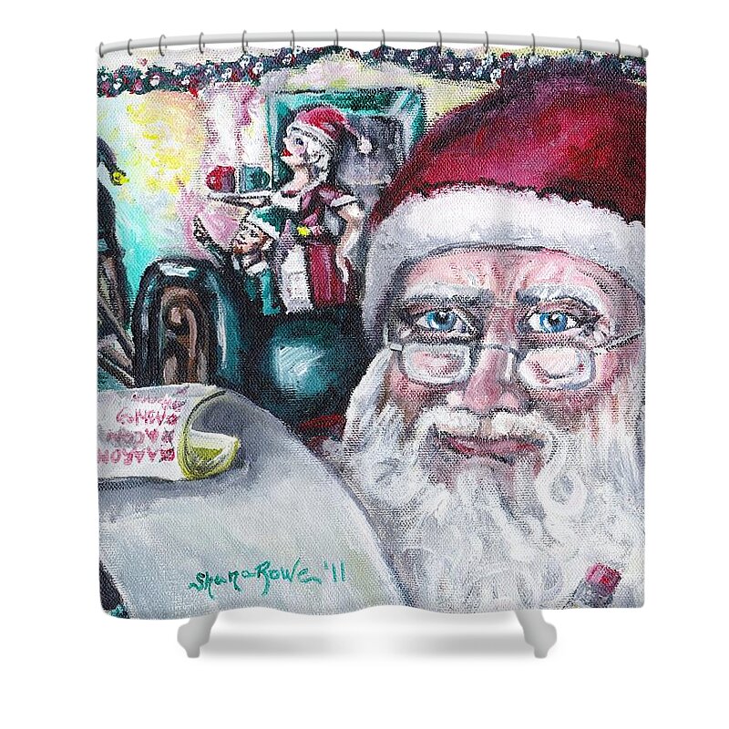 Christmas Shower Curtain featuring the painting December by Shana Rowe Jackson