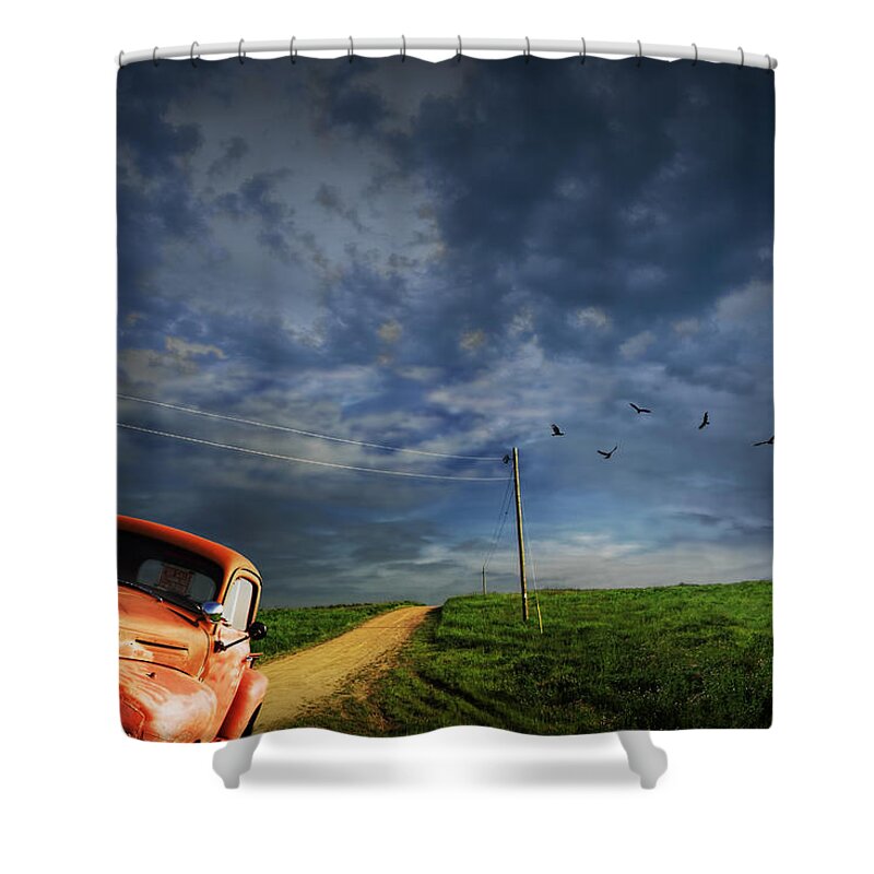 Composite Shower Curtain featuring the photograph Decline of the Small American Farm by Randall Nyhof