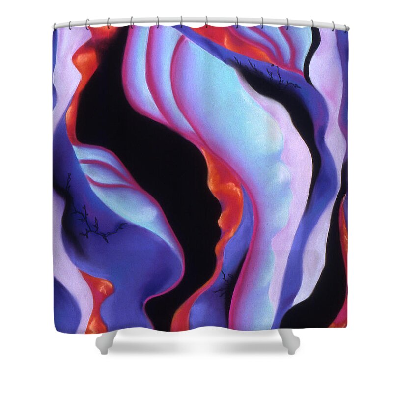Abstract Shower Curtain featuring the pastel Deco by Susan Will