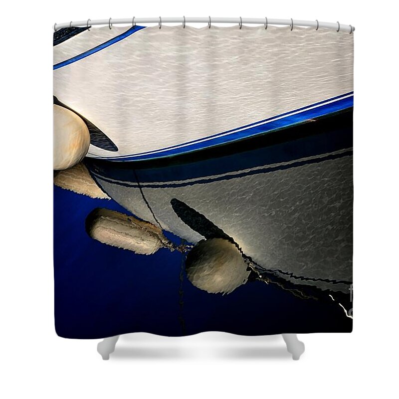 Abstract Shower Curtain featuring the photograph Deep Blue Dreams by Lauren Leigh Hunter Fine Art Photography
