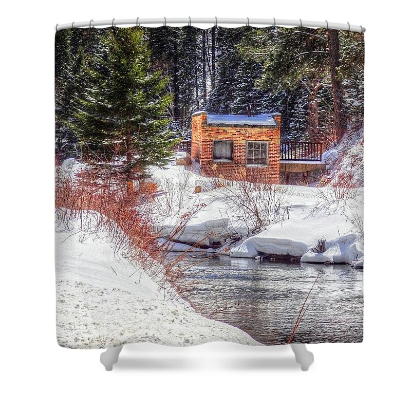 Spearfish Shower Curtain featuring the photograph Deep Snow in Spearfish Canyon by Lanita Williams