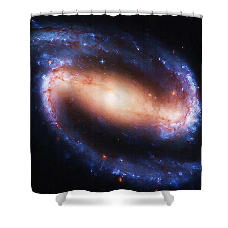 Space Shower Curtain featuring the painting Deep Space by Inspirowl Design