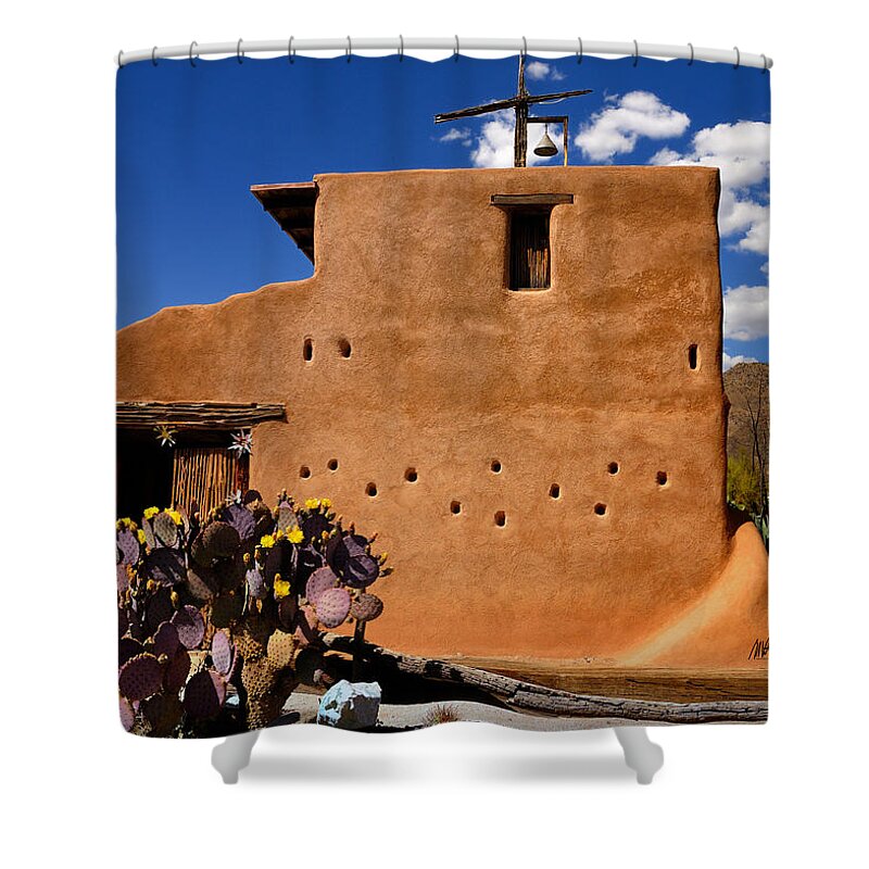 Degrazia Shower Curtain featuring the photograph DeGrazia Gallery in the Sun - Home by Mark Valentine