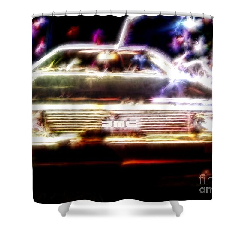 Car Shower Curtain featuring the photograph Delorean Fantasy by Renee Trenholm