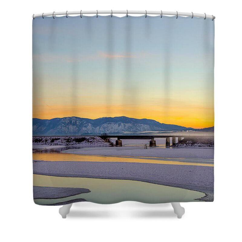 Pack River Shower Curtain featuring the photograph Delta Sunset - 150125A-301 by Albert Seger