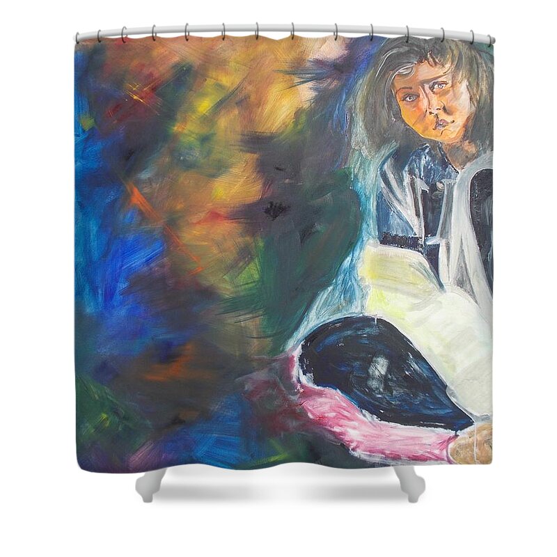 Bipolar Shower Curtain featuring the painting Depression by PainterArtist FIN