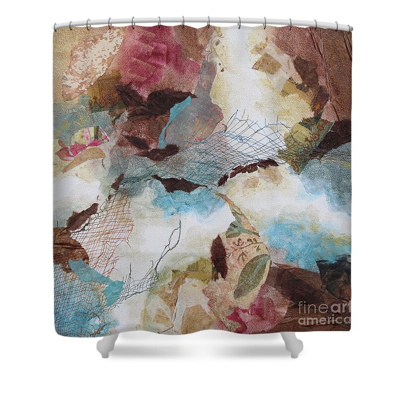 Abdtract Shower Curtain featuring the painting Desert Dawn 1 by Deborah Ronglien