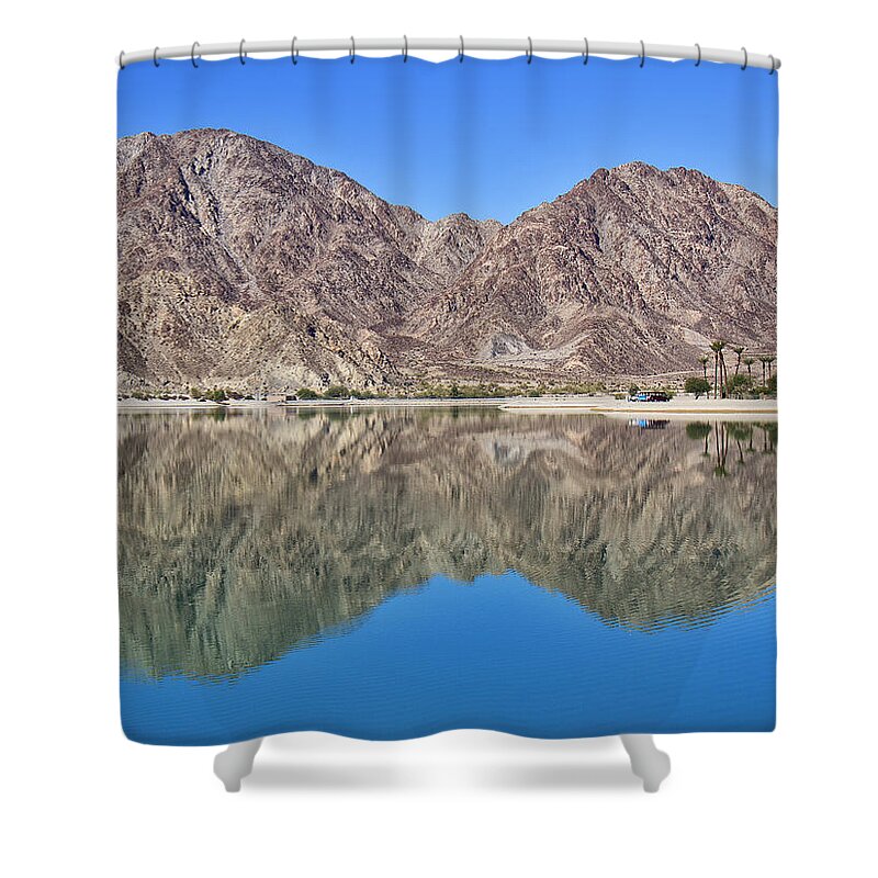 Desert Shower Curtain featuring the photograph Desert Lake Stillness by Dominic Piperata