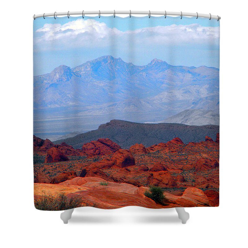 Mountains Shower Curtain featuring the photograph Desert Mountain Vista by Frank Wilson
