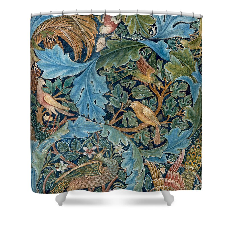 William Morris Shower Curtain featuring the painting Design for tapestry by William Morris