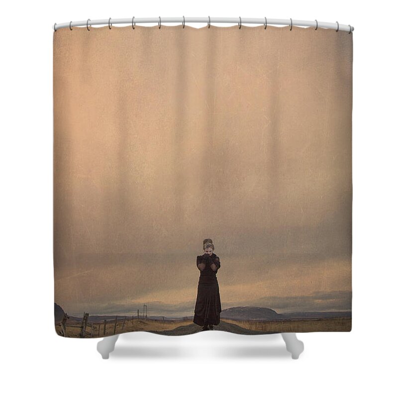 Woman Shower Curtain featuring the photograph Desolate Ever After by Evelina Kremsdorf